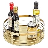 mDesign Lazy Susan Drehteller aus Metall, drehbarer Aufbewahrungs-Organizer mit...