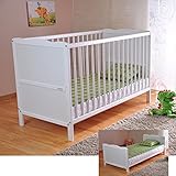 Marsell Baby Gitterbett Babybett und Kinderbett mit Aloe Vera Schaumstoffmatratze...