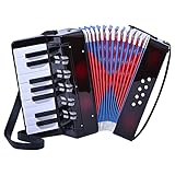 LIEKE Akkordeon 17 Tasten 8 Bass Kinder Knopfakkordeon Spielzeug Pianoakkordeons...