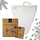 Tastory® Nussmilchbeutel V-Form für Hafermilch 25 x 30 cm - Aus Hanf | Idealer...