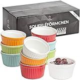Chefarone Soufflé Förmchen 10er Set backofenfest - Creme Brulee Schälchen Keramik zum...