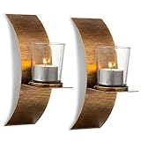 Sziqiqi Kerzenständer Kerzenhalter für Wand - Wandkerzenhalter Gold Bronze...