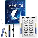 Magnetische Wimpern, Magnet Wimpern mit Eyeliner,Künstliche Wimpern Magnetisch...