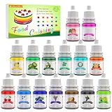 Lebensmittelfarbe - 15 Flüssige Lebensmittel Farben Set für Kuchen Backen,...