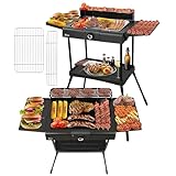 2in1 Elektro Grill Standgrill Tischgrill elektrisch 2.400 Watt - Elektrogrill...