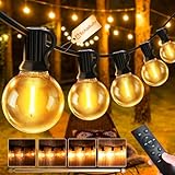 JEYMORKEY Lichterkette LED Außen Strom Outdoor - 30M 100FT G40 Glühbirnen Garten...