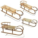 Hörnerrodel Holzschlitten mit Zugleine Rodelschlitten Kinderschlitten wahlweise mit...