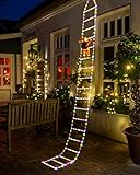 Geemoo LED Weihnachtsmann Leiter Lichterkette - 3 Meter LED...