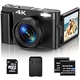 Digitalkamera, 4K 48MP Autofokus Kamera Fotokamera mit 32GB Karte, 2.7'' 180°...