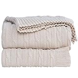 SHADDOCK Baumwolle Gestrickte Decke 4 Jahreszeiten Bettdecke- 130x180cm Ultra...