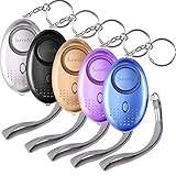 SUNMAY Persönlicher Alarm, 5 Stück, 140 dB, Selbstverteidigungsalarm mit LED-Licht,...
