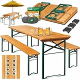 KESSER® Bierzeltgarnitur 3 teilig Gartenmöbel-Set | Klappbar 170 x 46 x 75cm | 2X...