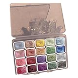Aquarell-Malset mit 20 Farben – Inklusive Pinsel & Schwamm, kompakt & tragbar – Für...