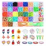 2500+ Bänder Set, 40 Fächer Loops Gummis für DIY Armbänder, Loop Armbänder...