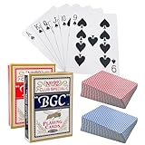 Dunkwckore 2 x 55 Karten Spielkarten, (Rot und Blau) Wasserdicht Pokerkarten, Poker...