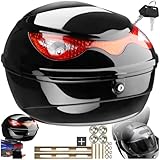 tectake® Motorradkoffer, Gepäckträger, Topcase abschließbar für Helm Motorrad, Mofa...