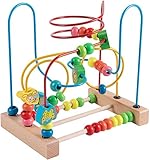 Jacootoys Motorikschleife aus Holz Tier Holzspielzeug mit DREI verschiedenen...