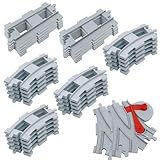 Cabeeskii Bausteine Zug Schienen Set, Spielzeug Eisenbahnschienen,bestehend aus Cross...