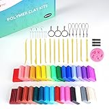 HTVRONT Polymer Clay 30 Farben - Backofen Ton Modellierung Ton nicht klebrig, ungiftig...
