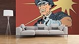 Fototapete für die Wand, Comic, Polizei, Wandbild, dekorativer Vinyl,...