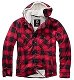 Brandit Lumberjacket Hooded, red/Black, Größe L