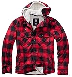 Brandit Lumberjacket Hooded, red/Black, Größe XL