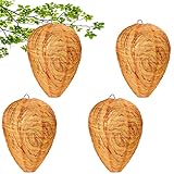 Wespennest Attrappe, Wespenfalle zum Aufhängen, wasserdichte Wespennest Köder, 4 Pcs...