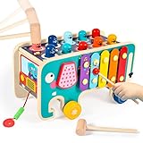 Atoylink Holzspielzeug Klopfbank Montessori Spielzeug Hammerspiel Xylophon Kinderspielzeug...