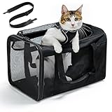 Conlun Katzentransportbox,Weiche Katzentransporttasche mit 4-seitigem Netz,...