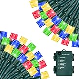 Batteriebetriebene Weihnachtsbeleuchtung, 100 LEDs, Mini-Lichterkette mit Timer und 8...