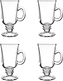 Set mit 4 irischen Kaffeetassen – 230 ml Becher mit tropischem Stiel für Latte,...