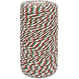 Weihnachtsschnur, grün, rot und weiß, Bäckerschnur, 2 mm dick, 100 m,...