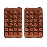 2 Stück Silikon Schokoladenform, 3D Schokolade Silikonform 24 Mulden Pralinen BPA Frei...