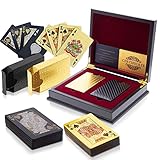 Trendcool Poker-Karte, Kartenspiel, Tischkartenspiel, Poker mit Holzbox (Gold +...