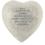com-four® Grab-Dekoration in Herz-Form - wetterfester Grabschmuck mit...