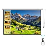 Todeco Motor Beamer Leinwand Elektrisch, Hängeleinwand 84 Zoll 128 x 170 cm,...