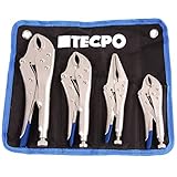 TECPO Gripzangen Satz 4-teilig Klemmzange Langbeckzange Feststellzange Zangen...