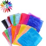 MZOYOURO 22 Stück Square Jongliertücher, Tanz Tücher Bunte, Chiffontücher, Performance...