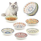Katzennapf 6er Set, Futternapf Katze Keramik, Katzen Napf Bunte, Katzennäpfe...