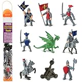 Safari Ltd. Ritter & Drachen Toob - Set mit 10 Miniaturfiguren: Rote & Blaue...
