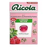 Ricola Himbeere Melisse, 50g Böxli original Schweizer Kräuter-Bonbons mit 13...