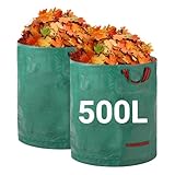 Velway Gartensack 2x500L Gartenabfallsack Laubsack - Stabil Selbststehend mit 4 Griffen,...