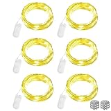 Dalugo [6 Stück] Warmweiß Lichterkette Batterie, 2m 20 LED Warmweiß Mini...