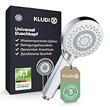 KLUDI-X1 Universal Duschkopf wassersparend als Option, Duschbrause mit 3 Strahlarten...