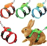 4 Sets einstellbares Kaninchengeschirr und Leine Set Kleintier niedliche Weste Geschirr...