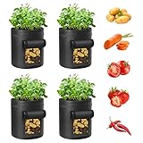 Ohiyoo Kartoffel Pflanzsack 10 Gallonen 4 Pack Kartoffelsack Zum Pflanzen, 38 L...