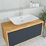 ROOMART • Badmöbel • Atlantic • Keramik Waschbecken mit Unterschrank 65 cm, 85 cm,...