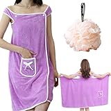 ZenyTra Extra Großer Saugfähiger Frottee Bademantel 80x145 cm | Weicher Damen Bademantel...