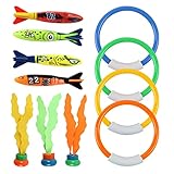 IOPJLK Unterwasser Tauchspielzeug Set 11 Stück, Tauchringe für Kinder ab 4-12,...