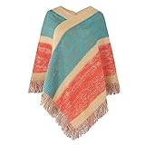 Schals Für Damen Winter Kontrastfarben gestreifter Strickumhang für Damen mit...